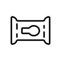sac de serviette fermé icône illustration de contour vectoriel