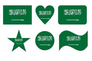 drapeau de l'arabie saoudite en six formes illustration vectorielle vecteur