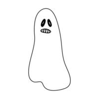 doodle bouleversé effrayant fantôme halloween illustration vecteur