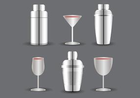 Cocktail shaker et vecteur en verre