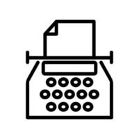vecteur d'icône de machine à écrire. illustration de symbole de contour isolé