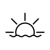 vecteur d'icône de soleil. illustration de symbole de contour isolé