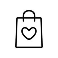 paquet et vecteur d'icône de coeur. illustration de symbole de contour isolé
