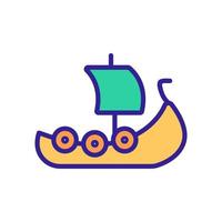 vecteur d'icône de bateau viking. illustration de symbole de contour isolé