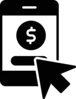 icône de glyphe de paiement électronique vecteur