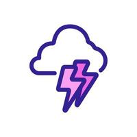 vecteur d'icône d'ouragan d'orage de foudre. illustration de symbole de contour isolé