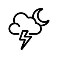 vecteur d'icône d'ouragan d'orage de foudre. illustration de symbole de contour isolé