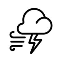 vecteur d'icône d'ouragan d'orage de foudre. illustration de symbole de contour isolé