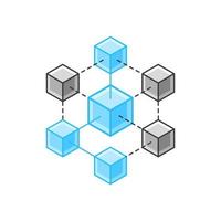 organigramme de la structure du réseau de la technologie blockchain vecteur