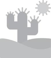 cactus plat niveaux de gris vecteur