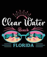 modèle de conception de t-shirt vecteur eau claire plage floride