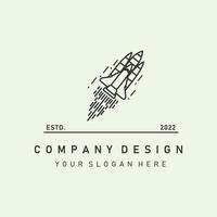 fusée logo créatif icône art design illustration vectorielle minimaliste vecteur