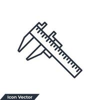 illustration vectorielle du logo de l'icône de l'étrier. modèle de symbole d'outil et d'instrument de mesure pour la collection de conception graphique et web vecteur