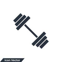 illustration vectorielle du logo de l'icône d'haltères. haltère, modèle de symbole d'équipement de gym pour la collection de conception graphique et web vecteur