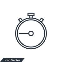 chronomètre icône logo illustration vectorielle. modèle de symbole de minuterie pour la collection de conception graphique et web vecteur