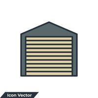 illustration vectorielle de garage icône logo. modèle de symbole de garage de service de voiture pour la collection de conception graphique et web vecteur