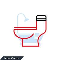 icône de toilette logo illustration vectorielle. modèle de symbole de cuvette de toilette pour la collection de conception graphique et web