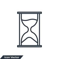 illustration vectorielle de verre de sable icône logo. modèle de symbole de sablier pour la collection de conception graphique et web vecteur