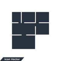 plan de maison icône logo illustration vectorielle. modèle de symbole de plan d'étage pour la collection de conception graphique et web vecteur