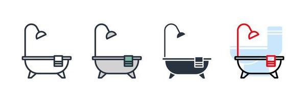 illustration vectorielle de salle de bain icône logo. modèle de symbole de meubles de salle de bain pour la collection de conception graphique et web vecteur
