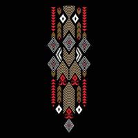 webbeautiful décolleté broderie.motif oriental ethnique géométrique traditionnel sur fond noir.style aztèque,abstrait,vecteur,illustration.design pour la texture,tissu,mode femmes portant,vêtements,pri vecteur