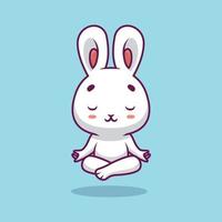 illustration de dessin animé mignon lapin yoga vecteur