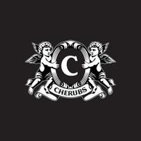 logo classique des chérubins vecteur