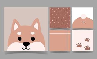 modèle de notes de mémo chien et marron pour la conception de cartes de réservation de ferraille de salutation. fond abstrait. papier d'emballage papier peint. vecteur