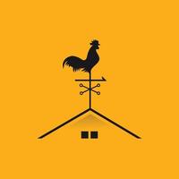 logo de maison de coq vecteur