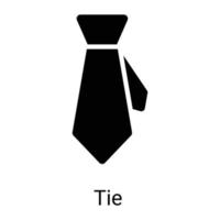 cravate, icône de ligne de cravate isolée sur fond blanc vecteur