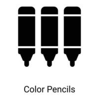 icône de ligne de crayons de couleur isolé sur fond blanc vecteur