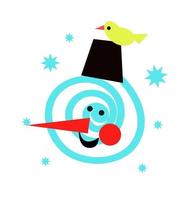 personnage de bébé bonhomme de neige drôle de dessin animé mignon. carte de voeux.vector design fond blanc vecteur