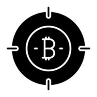 icône cible bitcoin, vecteur modifiable