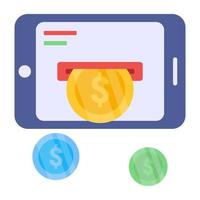 une icône de conception unique de transaction d'argent mobile vecteur