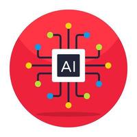 icône de conception parfaite du processeur ai vecteur