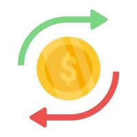 icône de conception modifiable de la rotation de l'argent vecteur