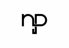 np pn np initiales lettre logo isolé sur fond blanc vecteur