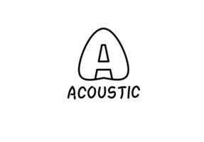 lettre initiale un logo de guitare médiator vecteur