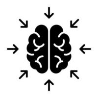 icône de conception modifiable du cerveau vecteur