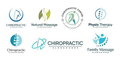 logo chiropratique avec vecteur premium de concept d'élément créatif