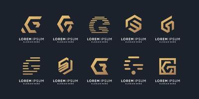 création de logo d'icône vectorielle lettre g avec vecteur premium de style unique créatif