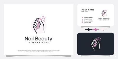 création de logo de beauté des ongles avec un style d'élément créatif pour le vecteur premium de la mode