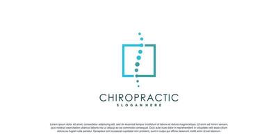 logo chiropratique pour massage et affaires avec vecteur premium de concept d'élément créatif