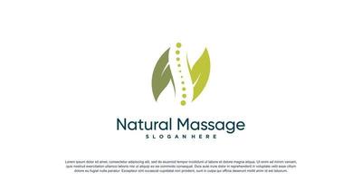 logo chiropratique pour massage et affaires avec vecteur premium de concept d'élément créatif