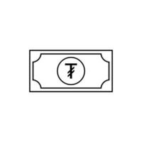 monnaie mongole, mnt, togrog, tugrik. symbole d'icône d'argent mongolie. illustration vectorielle vecteur