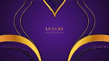 fond de luxe avec des formes violettes et dorées scintille des motifs de lumières et de l'ombre sur un beau fond violet vecteur