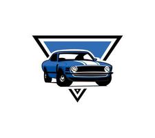 muscle car silhouette logo vecteur isolé. concept d'insigne emblème