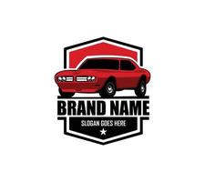 muscle car silhouette logo concept insigne emblème vecteur isolé