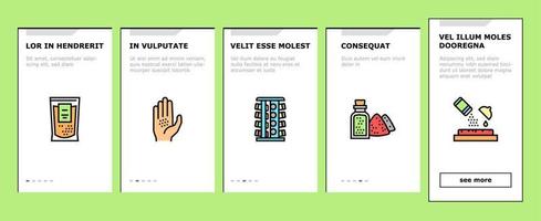 épices condiment herbe onboarding icons set vector