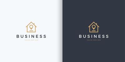 logo de maison simple et élégant pour les entreprises de recherche de domicile vecteur